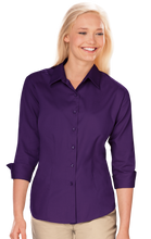 Load image into Gallery viewer, Ladies 3/4 Sleeve Fine Line Twill  Shirt
