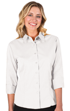 Load image into Gallery viewer, Ladies 3/4 Sleeve Fine Line Twill  Shirt
